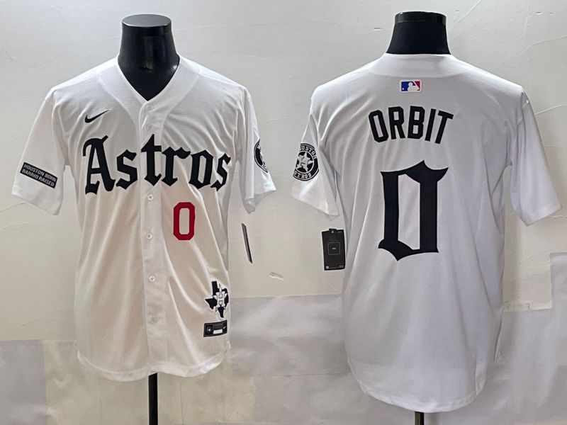 Men 2025 Houston Astros #0 Orbit White Five generations Joint Name Nike MLB Jersey style 6->houston astros->MLB Jersey